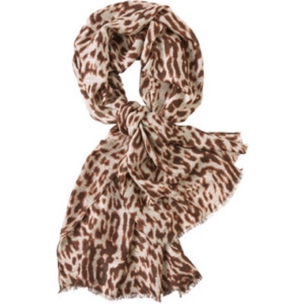 CABI Juliet Leopard Print Scarf Sarong Wrap Oblong GUC GORGEOUS